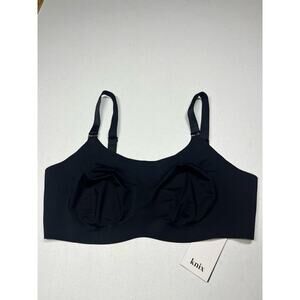 Knix Evolution Everyday Wireless Bra Unpadded Size 7 Black/Beige